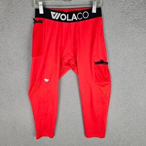 WOLACO Compression Shorts Men M Red North Moore 3/4 Tights Dual Pocket Athletic